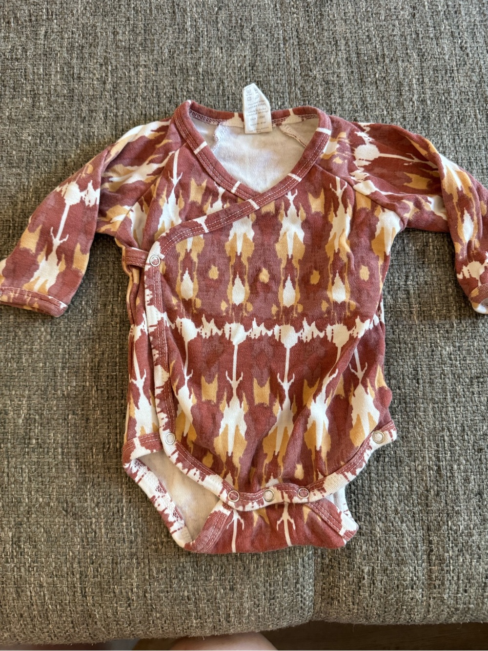 Kate Quinn Organic Cotton Kimono Bodysuit Ikat 0-3M